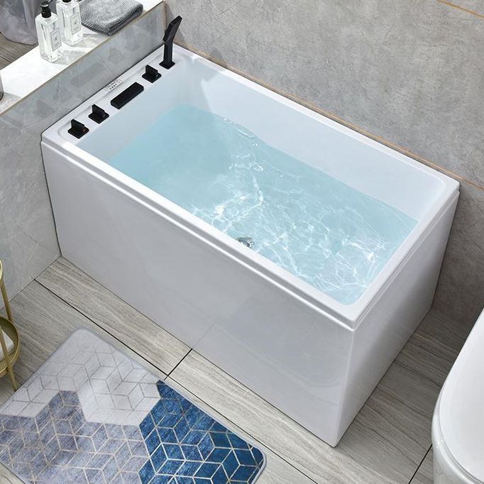 Freestanding Modern Bath Back to Wall White Soaking Acrylic Bathtub Clearhalo 'Bathroom Remodel & Bathroom Fixtures' 'Bathtubs' 'Home Improvement' 'home_improvement' 'home_improvement_bathtubs' 'Showers & Bathtubs' 1200x1200_e6f87143-f903-4b23-acb4-c0a180252825