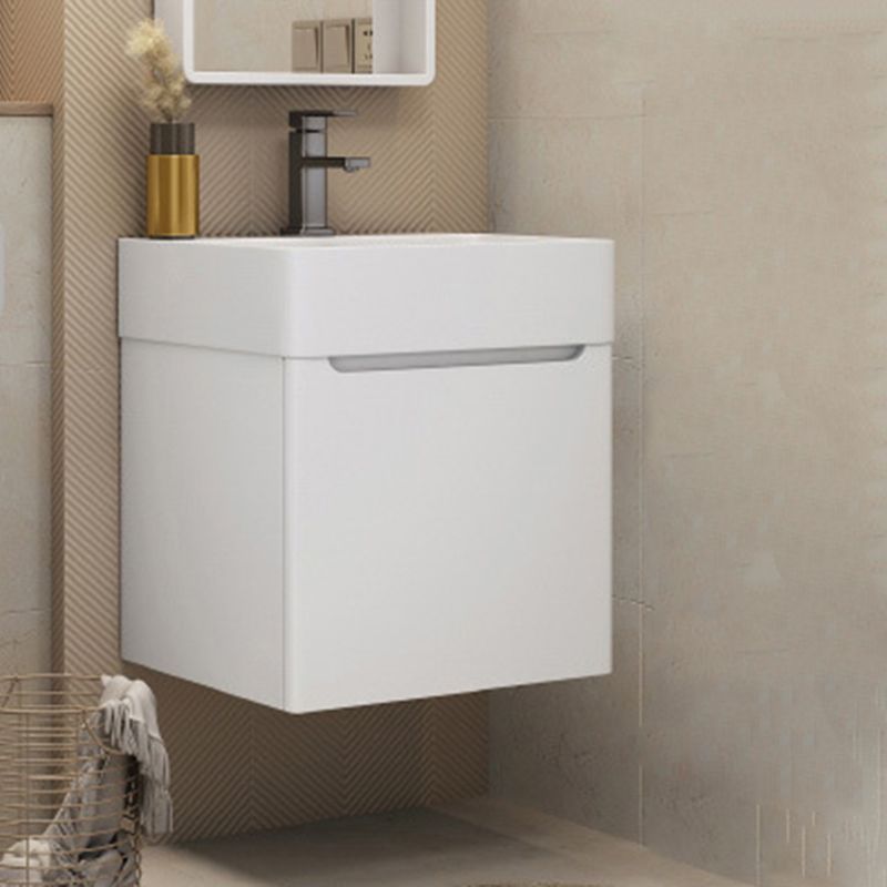 Modern Wooden Sink Vanity White Wall Mount Bathroom Vanity Cabinet with Mirror Clearhalo 'Bathroom Remodel & Bathroom Fixtures' 'Bathroom Vanities' 'bathroom_vanities' 'Home Improvement' 'home_improvement' 'home_improvement_bathroom_vanities' 1200x1200_e6f9b252-5330-44f1-96d8-3f54a30a031a