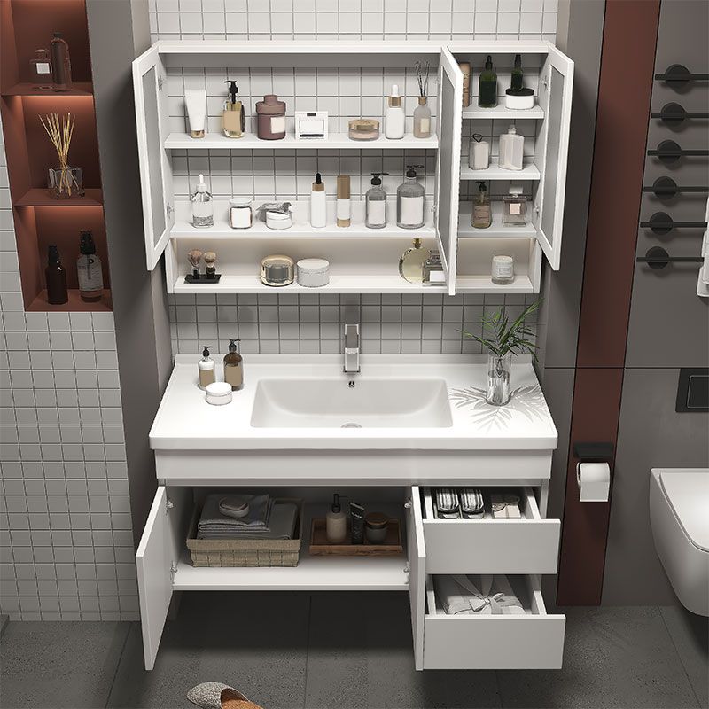 Glam Bathroom Sink Vanity Wall Mount Bathroom Vanity Set with Mirror Clearhalo 'Bathroom Remodel & Bathroom Fixtures' 'Bathroom Vanities' 'bathroom_vanities' 'Home Improvement' 'home_improvement' 'home_improvement_bathroom_vanities' 1200x1200_e71d575a-1c79-48fb-9e9c-38aac5e05398