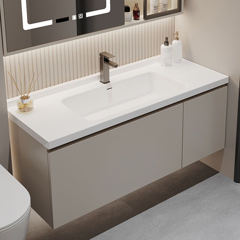 Single Sink Bathroom Vanity Set Overflow Wood Frame Wall Mounted with Drawer Clearhalo 'Bathroom Remodel & Bathroom Fixtures' 'Bathroom Vanities' 'bathroom_vanities' 'Home Improvement' 'home_improvement' 'home_improvement_bathroom_vanities' 1200x1200_e73f00d7-5a87-4ad0-94f7-9a304ab91d7d