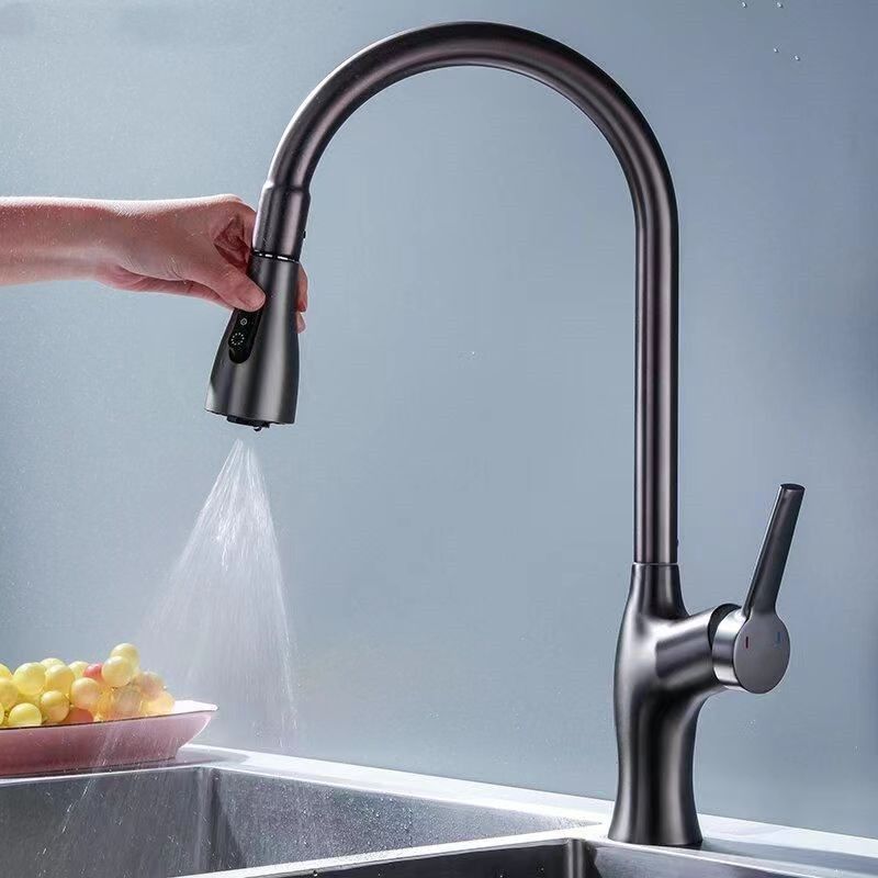 1-Handle Faucets Pull down Copper with Water Dispenser Standard Kitchen Faucets Clearhalo 'Home Improvement' 'home_improvement' 'home_improvement_kitchen_faucets' 'Kitchen Faucets' 'Kitchen Remodel & Kitchen Fixtures' 'Kitchen Sinks & Faucet Components' 'kitchen_faucets' 1200x1200_e7435cf2-79e3-41ce-b921-4b4aeee5646f