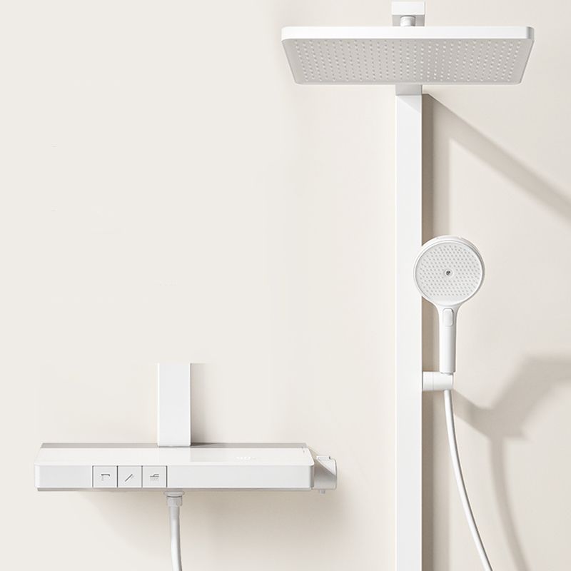 Valve Included Shower System Metal Square Shower Faucet in White Rain Shower Head Clearhalo 'Bathroom Remodel & Bathroom Fixtures' 'Home Improvement' 'home_improvement' 'home_improvement_shower_faucets' 'Shower Faucets & Systems' 'shower_faucets' 'Showers & Bathtubs Plumbing' 'Showers & Bathtubs' 1200x1200_e77ae8fd-9384-49a9-925c-539435ea6069