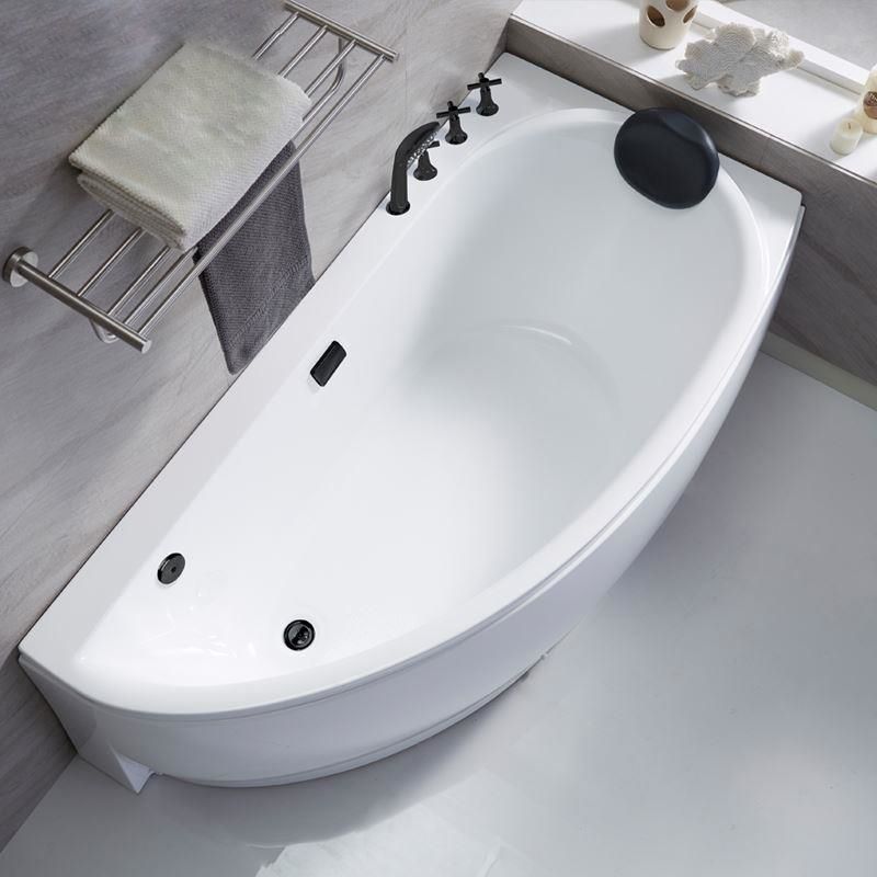 Modern Acrylic Bath Corner Soaking Back to Wall White Modern Bathtub Clearhalo 'Bathroom Remodel & Bathroom Fixtures' 'Bathtubs' 'Home Improvement' 'home_improvement' 'home_improvement_bathtubs' 'Showers & Bathtubs' 1200x1200_e78dee44-8194-4831-800f-4c37fc19ff8a