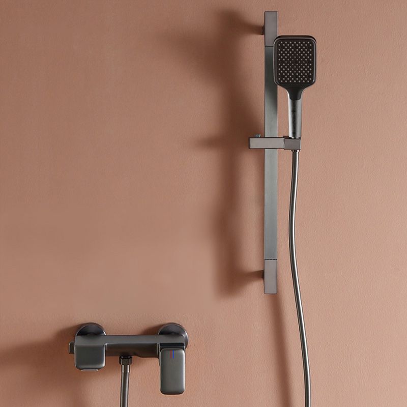Modern Shower Set Solid Color Wall Mounted Slide Bar Included Shower Combo Clearhalo 'Bathroom Remodel & Bathroom Fixtures' 'Home Improvement' 'home_improvement' 'home_improvement_shower_faucets' 'Shower Faucets & Systems' 'shower_faucets' 'Showers & Bathtubs Plumbing' 'Showers & Bathtubs' 1200x1200_e78f89de-3251-4fed-b3f7-f0092691e05d
