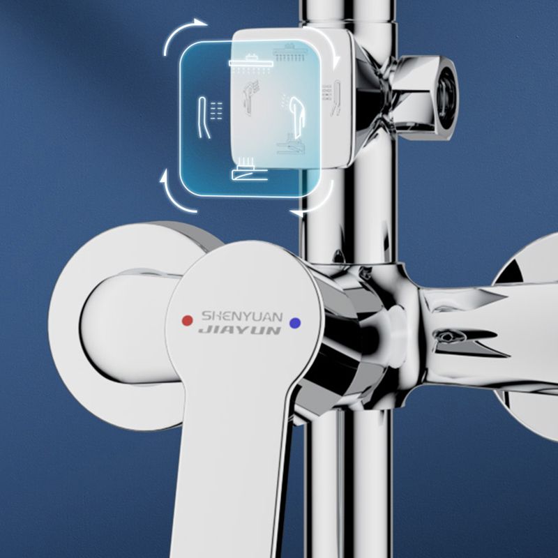 Modern Shower System Handle Lever Wall Mounted Copper Shower System Clearhalo 'Bathroom Remodel & Bathroom Fixtures' 'Home Improvement' 'home_improvement' 'home_improvement_shower_faucets' 'Shower Faucets & Systems' 'shower_faucets' 'Showers & Bathtubs Plumbing' 'Showers & Bathtubs' 1200x1200_e7c58815-4c6b-427a-a2eb-cdf2ef318cec