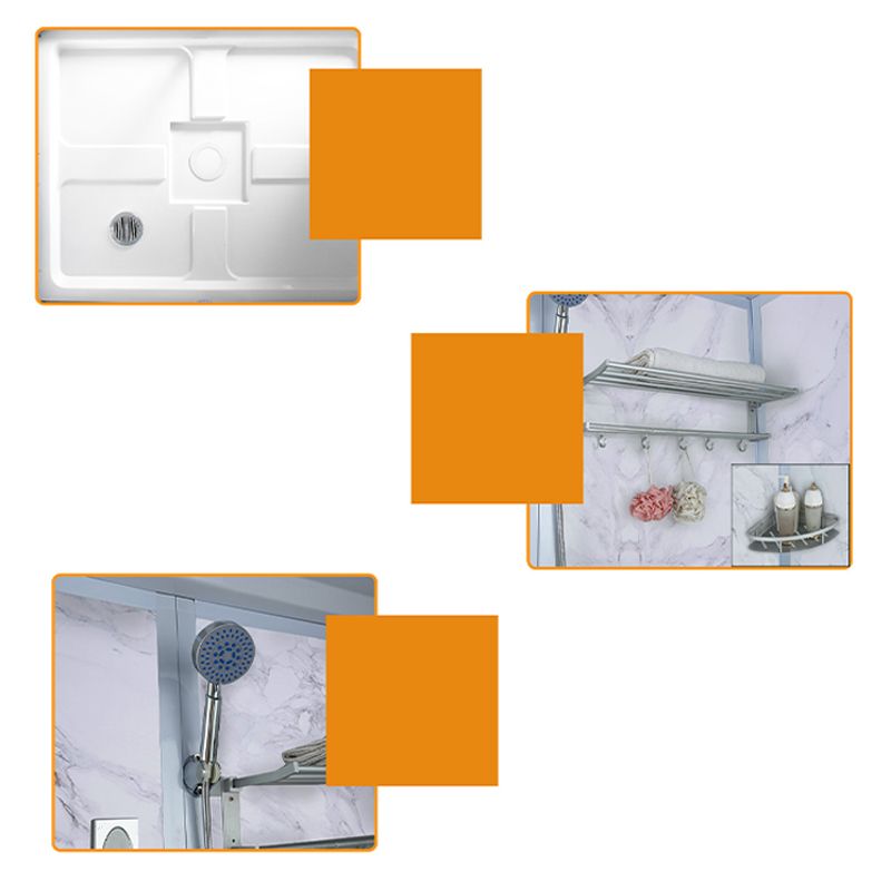 43" W X 86" H Shower Stall Semi-Frameless Rectangle Sliding Shower Kit with Base Included Clearhalo 'Bathroom Remodel & Bathroom Fixtures' 'Home Improvement' 'home_improvement' 'home_improvement_shower_stalls_enclosures' 'Shower Stalls & Enclosures' 'shower_stalls_enclosures' 'Showers & Bathtubs' 1200x1200_e7d62f8b-a0dc-42ae-bf37-300f112bb24a
