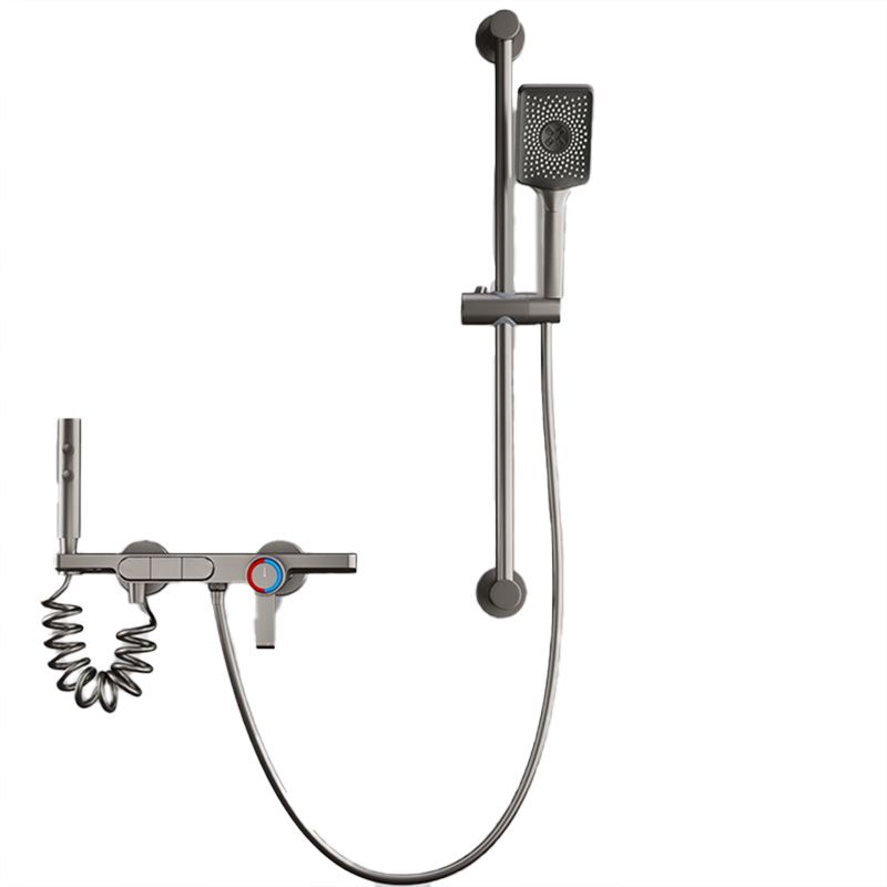 Wall Mount Shower Set Solid Color Adjustable Spray Pattern Shower Combo Clearhalo 'Bathroom Remodel & Bathroom Fixtures' 'Home Improvement' 'home_improvement' 'home_improvement_shower_faucets' 'Shower Faucets & Systems' 'shower_faucets' 'Showers & Bathtubs Plumbing' 'Showers & Bathtubs' 1200x1200_e7d7f2f3-6a08-41de-b1a6-a53d83bdb7e3