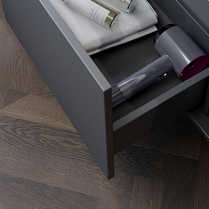 Solid Wood Grey Modern Wall Mount Open Console with Sink Set Clearhalo 'Bathroom Remodel & Bathroom Fixtures' 'Bathroom Vanities' 'bathroom_vanities' 'Home Improvement' 'home_improvement' 'home_improvement_bathroom_vanities' 1200x1200_e7db1060-9da3-4292-9b39-68a35b5dcdad