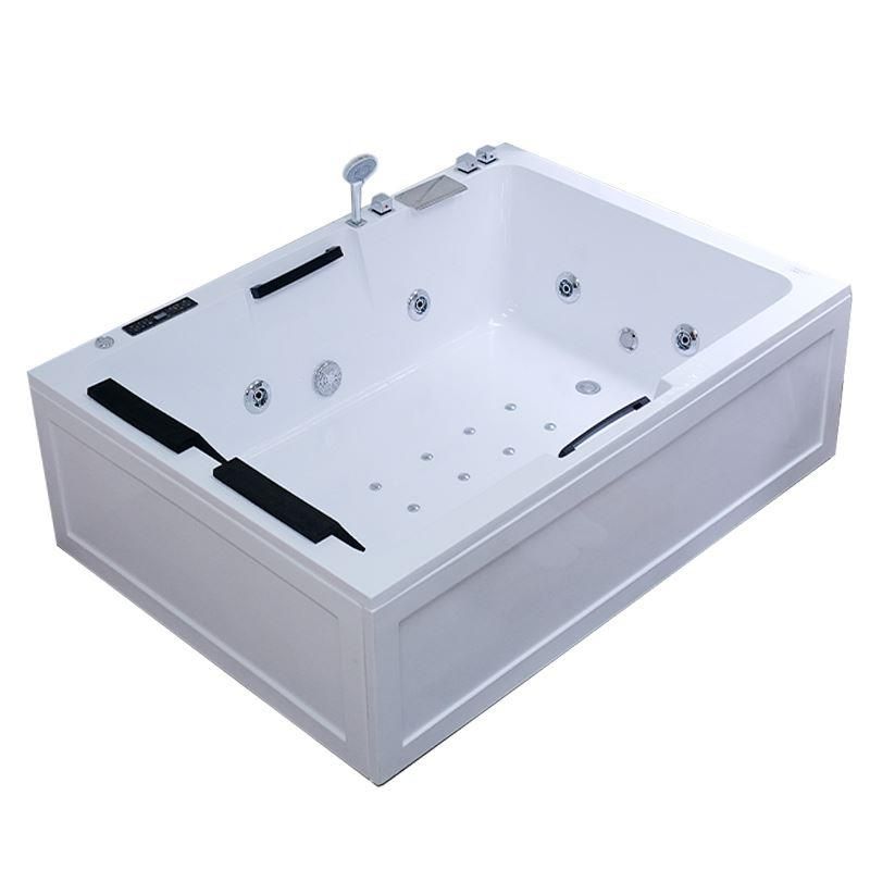Modern Stand Alone Bath Acrylic Soaking White Rectangular Bathtub Clearhalo 'Bathroom Remodel & Bathroom Fixtures' 'Bathtubs' 'Home Improvement' 'home_improvement' 'home_improvement_bathtubs' 'Showers & Bathtubs' 1200x1200_e7f7188b-147d-404d-97e4-5d762c8ee357
