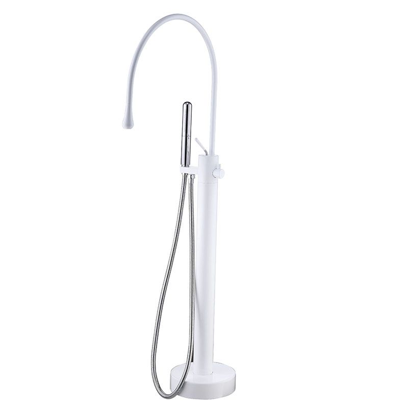 Modern Brass Freestanding Bathtub Faucet with Hand Shower Bathtub Faucet Clearhalo 'Bathroom Remodel & Bathroom Fixtures' 'Bathtub Faucets' 'bathtub_faucets' 'Home Improvement' 'home_improvement' 'home_improvement_bathtub_faucets' 1200x1200_e7fa8d83-34fb-493a-9672-f5cd06a1611c