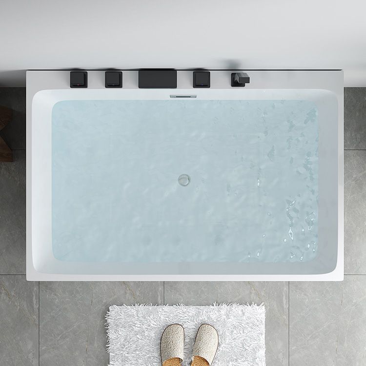 Modern Rectangular White Bath Freestanding Acrylic Soaking Bathtub Clearhalo 'Bathroom Remodel & Bathroom Fixtures' 'Bathtubs' 'Home Improvement' 'home_improvement' 'home_improvement_bathtubs' 'Showers & Bathtubs' 1200x1200_e7ff078d-0d01-4fb2-994b-6cb2513a4705