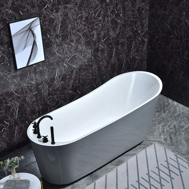 Modern Acrylic Freestanding Bathtub Soaking Single Slipper Tub in White Clearhalo 'Bathroom Remodel & Bathroom Fixtures' 'Bathtubs' 'Home Improvement' 'home_improvement' 'home_improvement_bathtubs' 'Showers & Bathtubs' 1200x1200_e8034390-be23-4573-b124-741eb06916c7