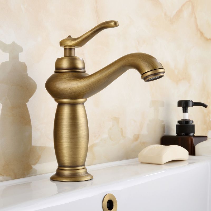 Brass Bathroom Vessel Faucet Single Lever Handle Circular Sink Faucet with Water Hose Clearhalo 'Bathroom Remodel & Bathroom Fixtures' 'Bathroom Sink Faucets' 'Bathroom Sinks & Faucet Components' 'bathroom_sink_faucets' 'Home Improvement' 'home_improvement' 'home_improvement_bathroom_sink_faucets' 1200x1200_e8079495-fcaf-47aa-ab8c-32a805f3c090