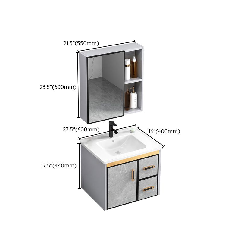 Modern Gray Stone Vanity Set Single-Sink Wall Mount Rectangular Vanity Set Clearhalo 'Bathroom Remodel & Bathroom Fixtures' 'Bathroom Vanities' 'bathroom_vanities' 'Home Improvement' 'home_improvement' 'home_improvement_bathroom_vanities' 1200x1200_e8091d47-9065-4fcd-b1e7-f0fc7e4681c3