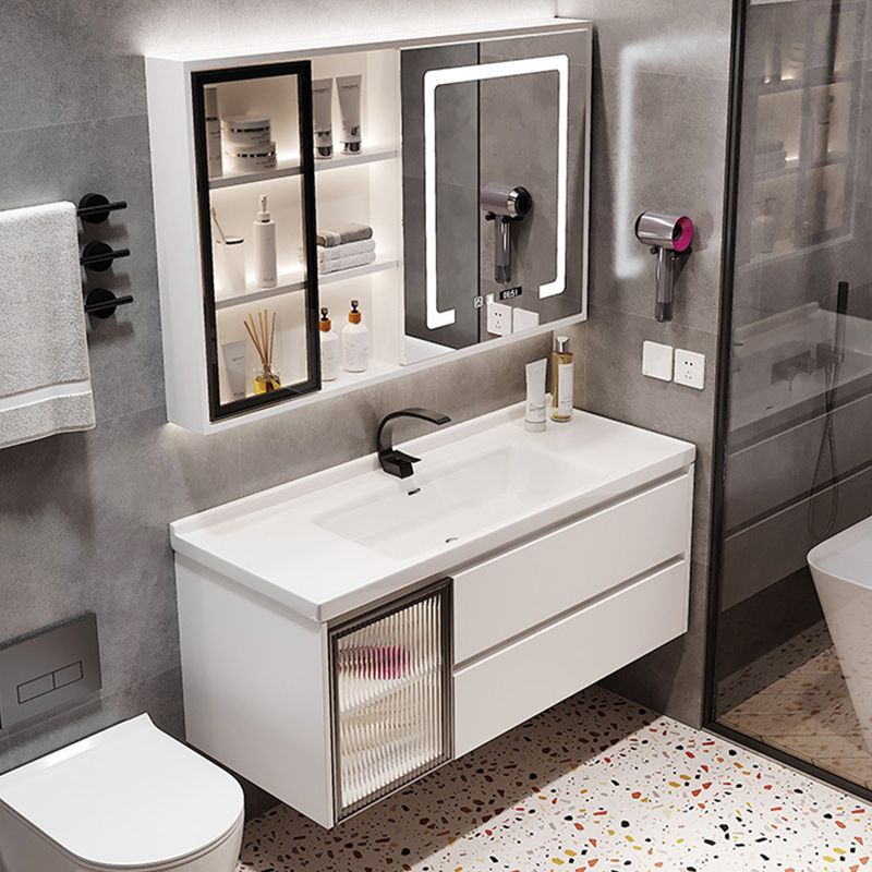 Modern Sink Vanity Bathroom Color Block Wall Mount Vanity Cabinet Clearhalo 'Bathroom Remodel & Bathroom Fixtures' 'Bathroom Vanities' 'bathroom_vanities' 'Home Improvement' 'home_improvement' 'home_improvement_bathroom_vanities' 1200x1200_e828b639-8860-41e6-93d3-594e24a6d148