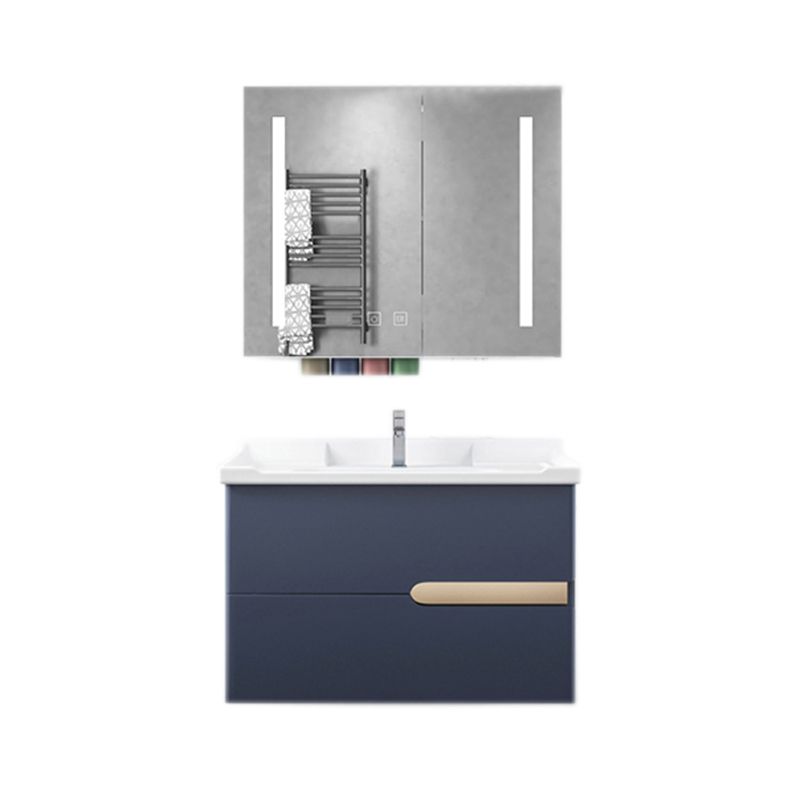 Gorgeous Wooden Sink Vanity Blue Wall Mount Vanity Cabinet with Mirror Cabinet Clearhalo 'Bathroom Remodel & Bathroom Fixtures' 'Bathroom Vanities' 'bathroom_vanities' 'Home Improvement' 'home_improvement' 'home_improvement_bathroom_vanities' 1200x1200_e8441316-6eb3-4949-a182-2a7228ece8bb