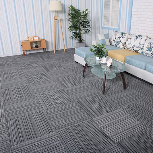 Stripe Print Carpet Floor Tile Level Loop Non-Skid Loose Lay Office Room Carpet Tile Clearhalo 'Carpet Tiles & Carpet Squares' 'carpet_tiles_carpet_squares' 'Flooring 'Home Improvement' 'home_improvement' 'home_improvement_carpet_tiles_carpet_squares' Walls and Ceiling' 1200x1200_e845698c-e7c5-4993-ade9-3f0956dd712f