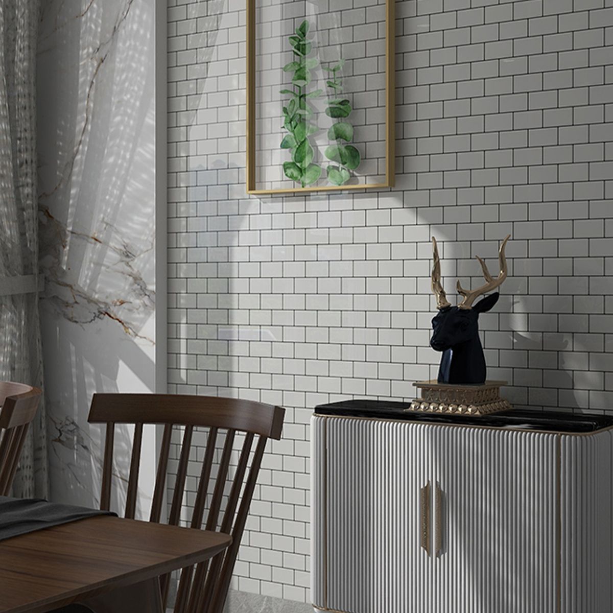 White Subway Tile Water-resistant PVC Peel & Stick Tile for Backsplash Wall Clearhalo 'Flooring 'Home Improvement' 'home_improvement' 'home_improvement_peel_stick_blacksplash' 'Peel & Stick Backsplash Tile' 'peel_stick_blacksplash' 'Walls & Ceilings' Walls and Ceiling' 1200x1200_e85bfbdc-aaf9-471c-9d4e-99a862c6b56b