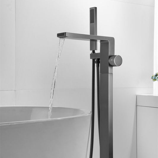 Modern Freestanding Faucet Metal Freestanding Tub Filler Trim Clearhalo 'Bathroom Remodel & Bathroom Fixtures' 'Bathtub Faucets' 'bathtub_faucets' 'Home Improvement' 'home_improvement' 'home_improvement_bathtub_faucets' 1200x1200_e86e9eb0-0bdb-4ef2-b65d-2a71d3fd114a