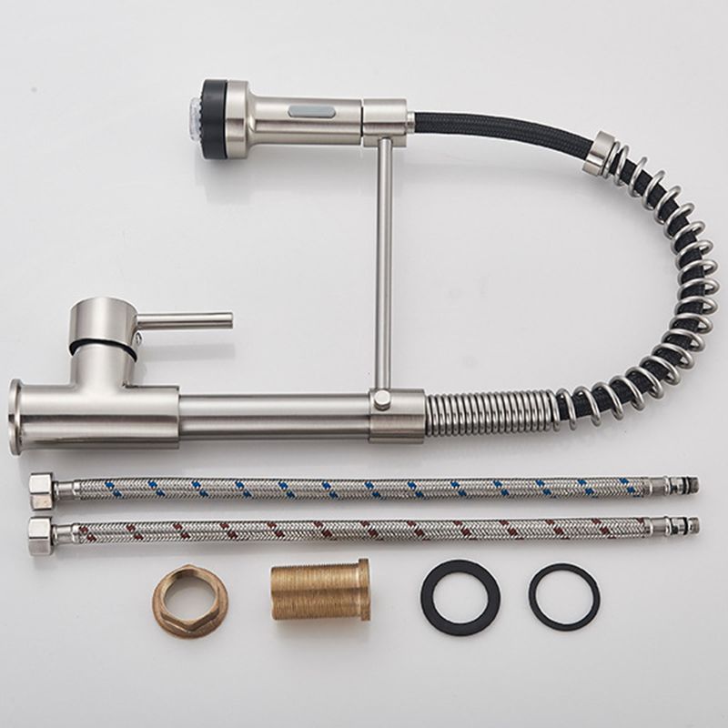 Brass Spring Spout Kitchen Faucet with Single Handle Kitchen Faucet ...
