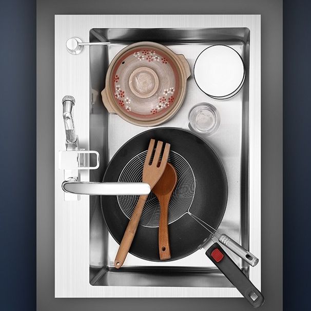 Modern Single Bowl Kitchen Sink Stainless Steel Kitchen Sink with Rectangle Shape Clearhalo 'Home Improvement' 'home_improvement' 'home_improvement_kitchen_sinks' 'Kitchen Remodel & Kitchen Fixtures' 'Kitchen Sinks & Faucet Components' 'Kitchen Sinks' 'kitchen_sinks' 1200x1200_e899b44f-d718-4d3b-9f35-fed6116c30f4