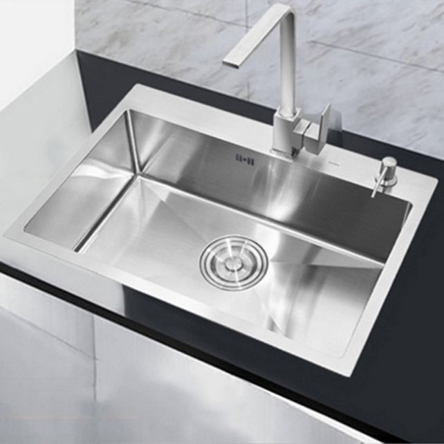 Classic Single Basin Sink Stainless Steel Kitchen Sink with Faucet and Soap Dispenser Clearhalo 'Home Improvement' 'home_improvement' 'home_improvement_kitchen_sinks' 'Kitchen Remodel & Kitchen Fixtures' 'Kitchen Sinks & Faucet Components' 'Kitchen Sinks' 'kitchen_sinks' 1200x1200_e8ab7df2-4395-4053-b702-f54f346f9432