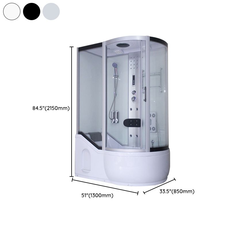 Round Tempered Glass Shower Enclosure with Base Kit Framed Tub & Shower Kit Clearhalo 'Bathroom Remodel & Bathroom Fixtures' 'Home Improvement' 'home_improvement' 'home_improvement_shower_stalls_enclosures' 'Shower Stalls & Enclosures' 'shower_stalls_enclosures' 'Showers & Bathtubs' 1200x1200_e8c4e006-46af-407c-9313-ce26de0ee995
