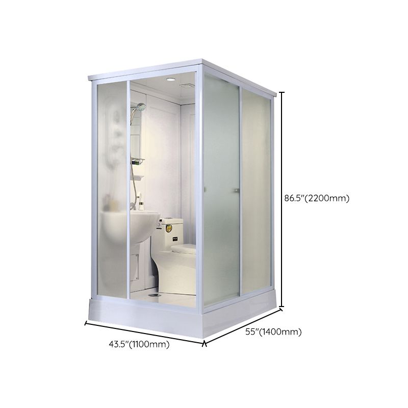 Framed Tempered Glass Shower Kit Included Framed Shower Stall in White without Toilet Clearhalo 'Bathroom Remodel & Bathroom Fixtures' 'Home Improvement' 'home_improvement' 'home_improvement_shower_stalls_enclosures' 'Shower Stalls & Enclosures' 'shower_stalls_enclosures' 'Showers & Bathtubs' 1200x1200_e8dba000-43d7-4d17-a0c9-c1226818d904