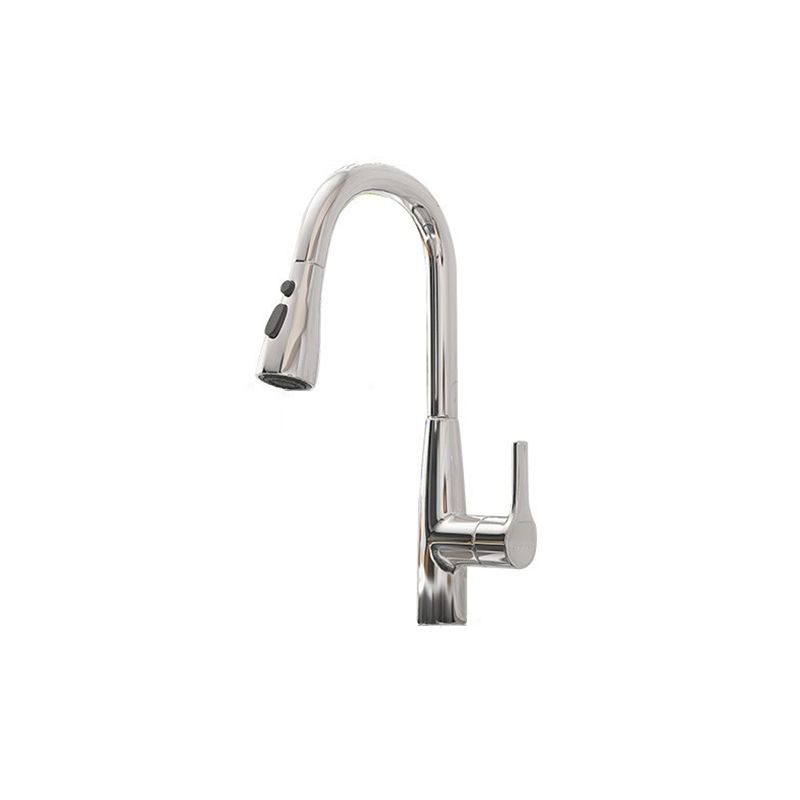 Gooseneck Kitchen Bar Faucet Swivel Spout with Single Handle Clearhalo 'Home Improvement' 'home_improvement' 'home_improvement_kitchen_faucets' 'Kitchen Faucets' 'Kitchen Remodel & Kitchen Fixtures' 'Kitchen Sinks & Faucet Components' 'kitchen_faucets' 1200x1200_e8e2cc3d-0d50-4e06-a8dd-e9eea47c375e