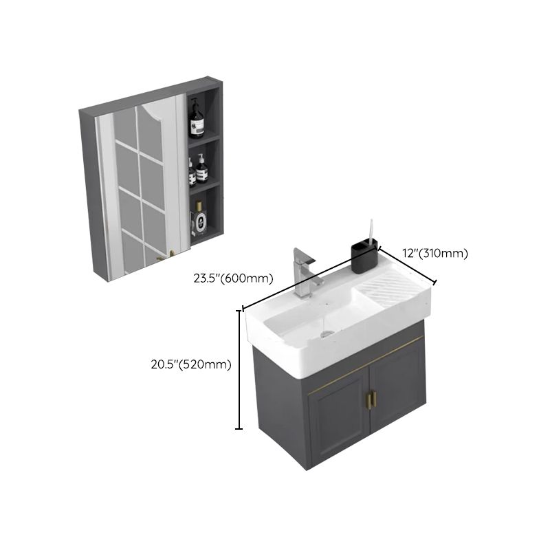 Modern Single Bath Vanity Wall Mount Ceramic Top Bathroom Vanity Clearhalo 'Bathroom Remodel & Bathroom Fixtures' 'Bathroom Vanities' 'bathroom_vanities' 'Home Improvement' 'home_improvement' 'home_improvement_bathroom_vanities' 1200x1200_e8e47c4f-82e8-456d-8c82-184791138fbf