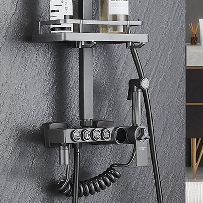 Modern Gray Shower Set 2 Shower Heads Shower System for Bathroom Clearhalo 'Bathroom Remodel & Bathroom Fixtures' 'Home Improvement' 'home_improvement' 'home_improvement_shower_faucets' 'Shower Faucets & Systems' 'shower_faucets' 'Showers & Bathtubs Plumbing' 'Showers & Bathtubs' 1200x1200_e8e7ec41-84f8-4885-bdce-7f7991c205cb