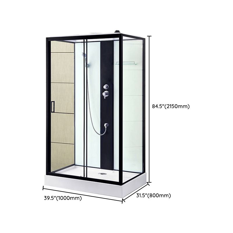 Framed Single Sliding Shower Stall Rectangle Frosted Shower Stall Clearhalo 'Bathroom Remodel & Bathroom Fixtures' 'Home Improvement' 'home_improvement' 'home_improvement_shower_stalls_enclosures' 'Shower Stalls & Enclosures' 'shower_stalls_enclosures' 'Showers & Bathtubs' 1200x1200_e8ecb22f-3b01-4fc7-bea7-8dee81c0de0c