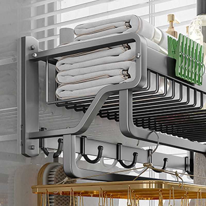 Modern Metal Bathroom Accessory Set Polished Sliver Bath Shelf/Paper Holder/Robe Hooks Clearhalo 'Bathroom Hardware Sets' 'Bathroom Hardware' 'Bathroom Remodel & Bathroom Fixtures' 'bathroom_hardware_sets' 'Home Improvement' 'home_improvement' 'home_improvement_bathroom_hardware_sets' 1200x1200_e8f67d7e-f829-47fa-84f0-f3023a116806