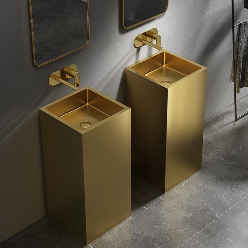 Contemporary Round Wash Stand Stainless Steel Metal Undermount Bathroom Sink Clearhalo 'Bathroom Remodel & Bathroom Fixtures' 'Bathroom Sinks & Faucet Components' 'Bathroom Sinks' 'bathroom_sink' 'Home Improvement' 'home_improvement' 'home_improvement_bathroom_sink' 1200x1200_e9029f46-8f4f-413b-9ba0-8187d8bda5da