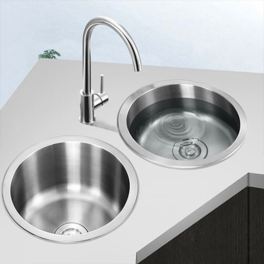 Contemporary Single Bowl Kitchen Sink Round Stainless Steel Sink with Drain Strainer Kit Clearhalo 'Home Improvement' 'home_improvement' 'home_improvement_kitchen_sinks' 'Kitchen Remodel & Kitchen Fixtures' 'Kitchen Sinks & Faucet Components' 'Kitchen Sinks' 'kitchen_sinks' 1200x1200_e90f757c-4394-4a94-93eb-f9ad6a5cb437
