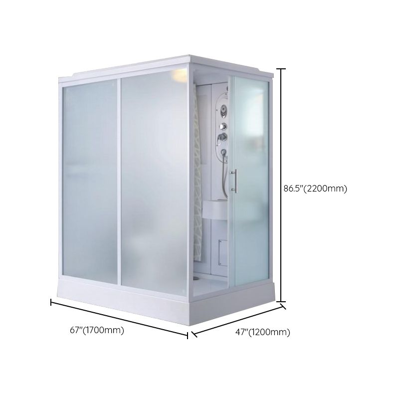 Contemporary Shower Stall Single Sliding Clear Shower Stall in White Clearhalo 'Bathroom Remodel & Bathroom Fixtures' 'Home Improvement' 'home_improvement' 'home_improvement_shower_stalls_enclosures' 'Shower Stalls & Enclosures' 'shower_stalls_enclosures' 'Showers & Bathtubs' 1200x1200_e918fc7c-06dc-4f2e-b467-b7ceee7af6b2