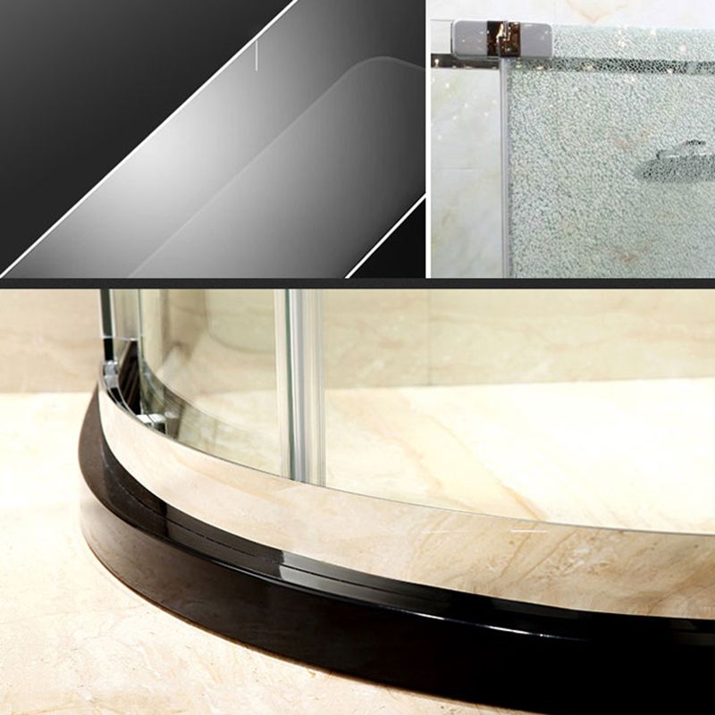 Easy Clean Glass Shower Enclosure Black Neo-Angle Shower Kit Clearhalo 'Bathroom Remodel & Bathroom Fixtures' 'Home Improvement' 'home_improvement' 'home_improvement_shower_stalls_enclosures' 'Shower Stalls & Enclosures' 'shower_stalls_enclosures' 'Showers & Bathtubs' 1200x1200_e919eeac-47da-4ae5-8989-04fdebef360c