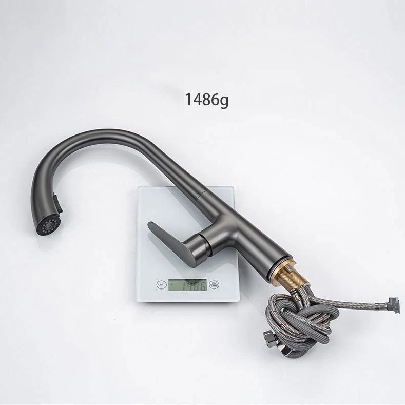 Modern Bar Faucet Brass with Pull out Sprayer Swivel Spout Bar Prep Kitchen Faucet Clearhalo 'Home Improvement' 'home_improvement' 'home_improvement_kitchen_faucets' 'Kitchen Faucets' 'Kitchen Remodel & Kitchen Fixtures' 'Kitchen Sinks & Faucet Components' 'kitchen_faucets' 1200x1200_e9338ec4-bd68-4f33-8c7b-5cc181db4d69