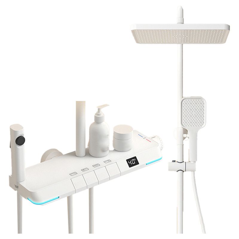 Modern Style Wall Mounted Shower Combo with Thermostatic Shower System Clearhalo 'Bathroom Remodel & Bathroom Fixtures' 'Home Improvement' 'home_improvement' 'home_improvement_shower_faucets' 'Shower Faucets & Systems' 'shower_faucets' 'Showers & Bathtubs Plumbing' 'Showers & Bathtubs' 1200x1200_e93bb957-1354-4e1b-802b-e89489ac549f