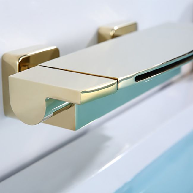 Modern Bathtub Faucet Copper Lever Handles Waterfall Wall Mounted Tub Faucet Trim Clearhalo 'Bathroom Remodel & Bathroom Fixtures' 'Bathtub Faucets' 'bathtub_faucets' 'Home Improvement' 'home_improvement' 'home_improvement_bathtub_faucets' 1200x1200_e9604ea5-9814-475d-a81c-6cb47aa34eae