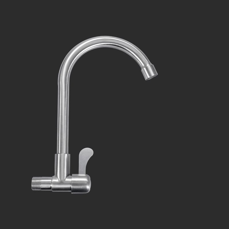 Modern Faucets 1-Handle and 1-Hole Single Level Stainless Steel Bar Faucet Clearhalo 'Home Improvement' 'home_improvement' 'home_improvement_kitchen_faucets' 'Kitchen Faucets' 'Kitchen Remodel & Kitchen Fixtures' 'Kitchen Sinks & Faucet Components' 'kitchen_faucets' 1200x1200_e967d802-4e03-41b3-8cd7-d9e8a40d677f