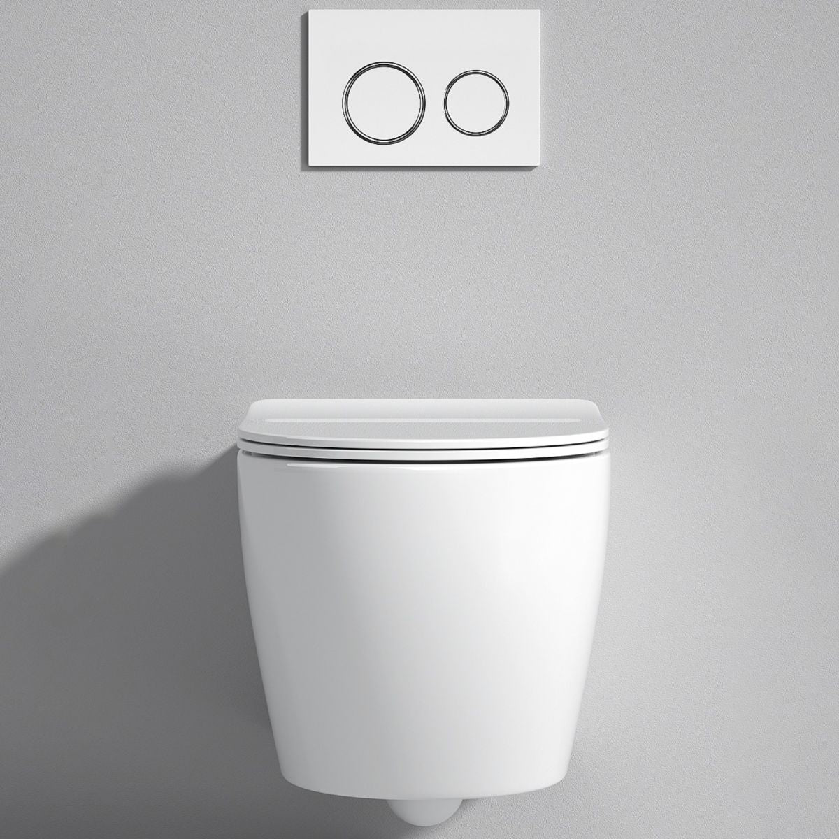Modern White Flush Toilet Wall Hung One-Piece Toilet with Slow Close Seat Clearhalo 'Bathroom Remodel & Bathroom Fixtures' 'Home Improvement' 'home_improvement' 'home_improvement_toilets' 'Toilets & Bidets' 'Toilets' 1200x1200_e9907d92-edd8-4cdc-aab0-7c126d50759d