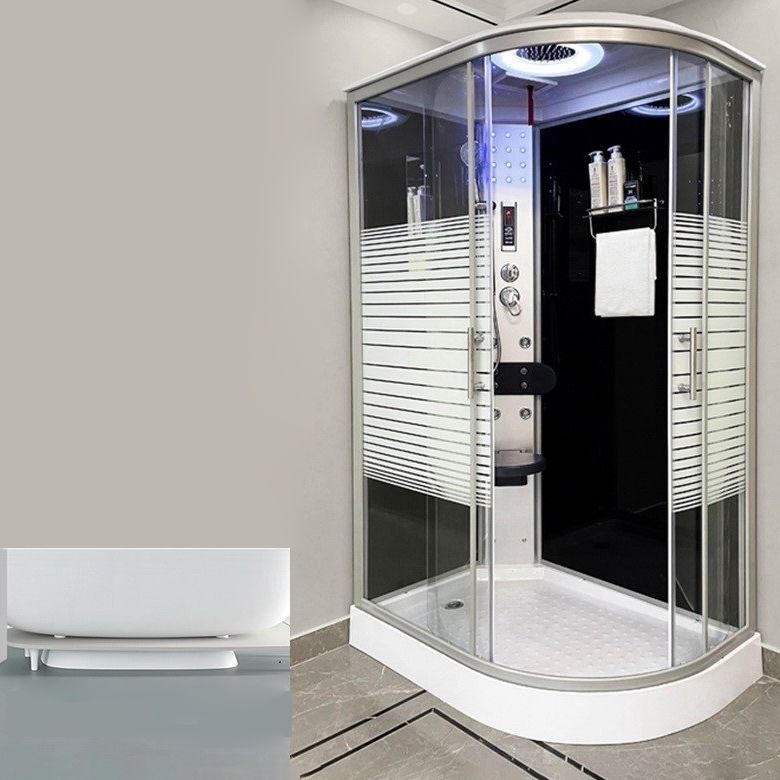 Linear Sliding Striped Shower Enclosure Metal Framed Shower Enclosure Clearhalo 'Bathroom Remodel & Bathroom Fixtures' 'Home Improvement' 'home_improvement' 'home_improvement_shower_stalls_enclosures' 'Shower Stalls & Enclosures' 'shower_stalls_enclosures' 'Showers & Bathtubs' 1200x1200_e9986926-3744-47d3-8bfd-82b7210422d4
