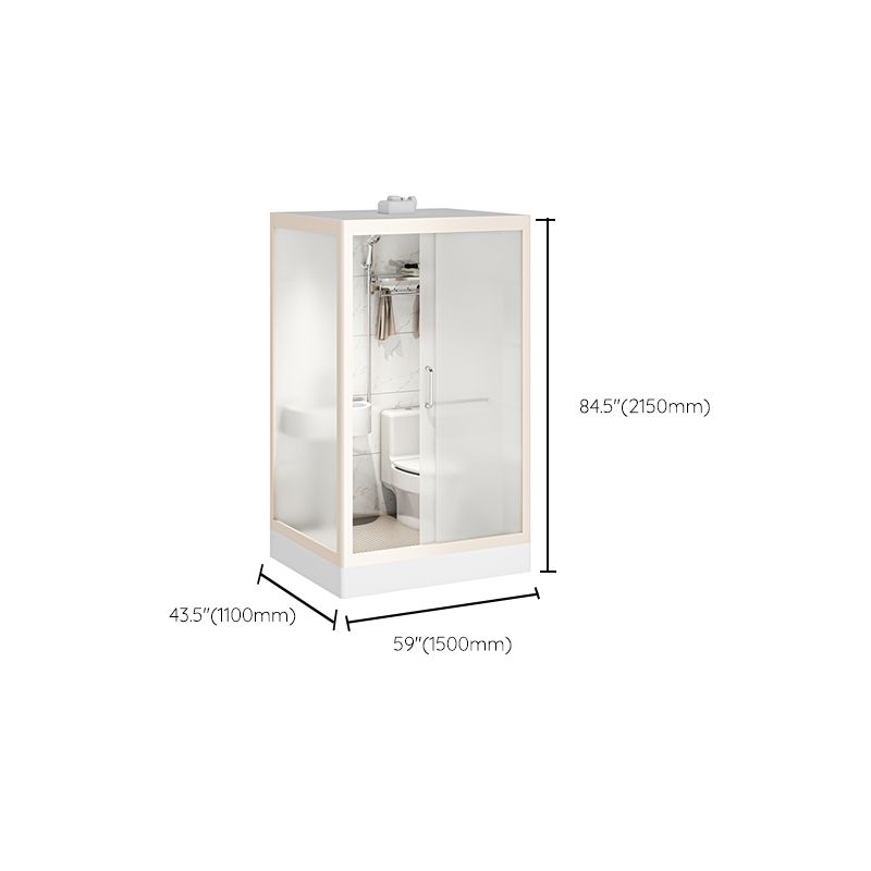 Modern Framed Tempered Glass Shower Kit with Base Included Framed Shower Stall in White Clearhalo 'Bathroom Remodel & Bathroom Fixtures' 'Home Improvement' 'home_improvement' 'home_improvement_shower_stalls_enclosures' 'Shower Stalls & Enclosures' 'shower_stalls_enclosures' 'Showers & Bathtubs' 1200x1200_e99a78e5-cd44-4a12-a5b8-d8164f4b48f7
