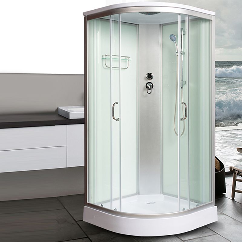 Double Sliding Shower Stall Semi-Frameless 82.5" H Shower Stall in White Clearhalo 'Bathroom Remodel & Bathroom Fixtures' 'Home Improvement' 'home_improvement' 'home_improvement_shower_stalls_enclosures' 'Shower Stalls & Enclosures' 'shower_stalls_enclosures' 'Showers & Bathtubs' 1200x1200_e99cf138-23ef-49ce-b9f8-ed5afd020d40