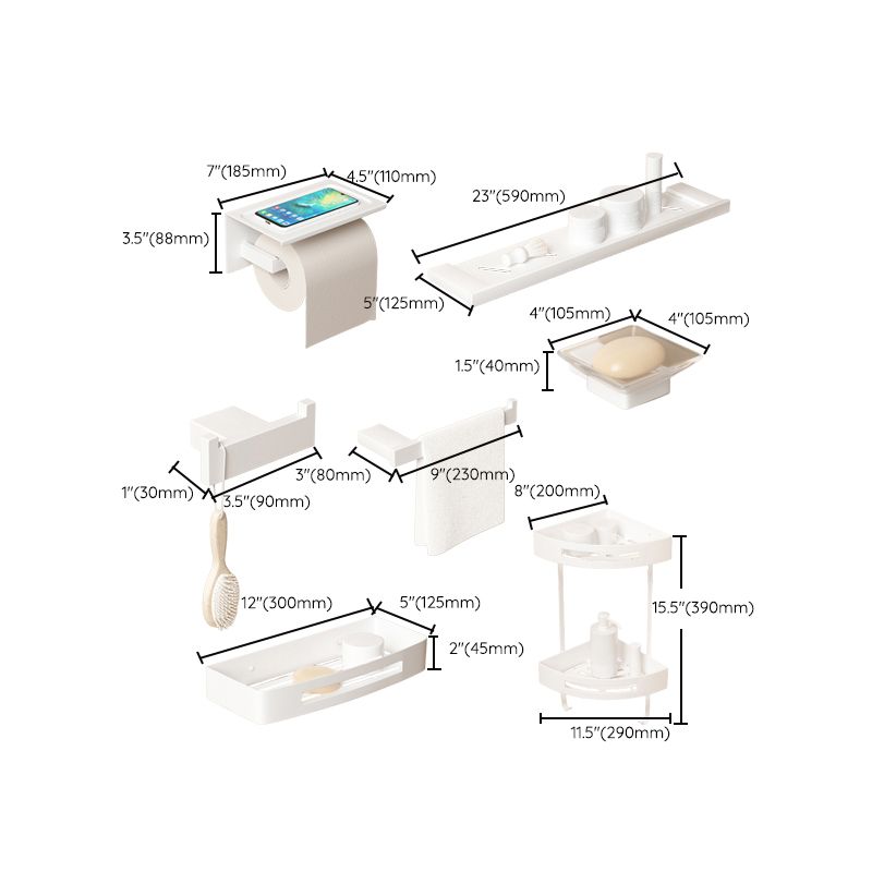 Modern Bathroom Accessory Set White Bathroom Accessories Hardware Set Clearhalo 'Bathroom Hardware Sets' 'Bathroom Hardware' 'Bathroom Remodel & Bathroom Fixtures' 'bathroom_hardware_sets' 'Home Improvement' 'home_improvement' 'home_improvement_bathroom_hardware_sets' 1200x1200_e9b23480-8ae2-4138-b753-43977b01f12b