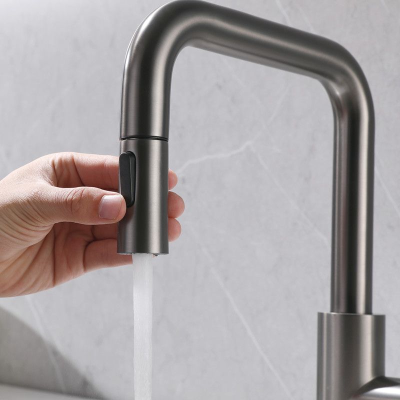 Kitchen Faucet Lever Handle Pull-out Single Hole Brass Faucet Clearhalo 'Home Improvement' 'home_improvement' 'home_improvement_kitchen_faucets' 'Kitchen Faucets' 'Kitchen Remodel & Kitchen Fixtures' 'Kitchen Sinks & Faucet Components' 'kitchen_faucets' 1200x1200_e9b78c17-9cc1-48b3-a958-977d17c8a814