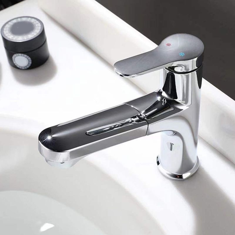 Contemporary Pull-out Faucet Single Lever Handle Faucet for Bathroom Clearhalo 'Bathroom Remodel & Bathroom Fixtures' 'Bathroom Sink Faucets' 'Bathroom Sinks & Faucet Components' 'bathroom_sink_faucets' 'Home Improvement' 'home_improvement' 'home_improvement_bathroom_sink_faucets' 1200x1200_e9be655e-e610-4134-bb20-b5a2d4aaffcb