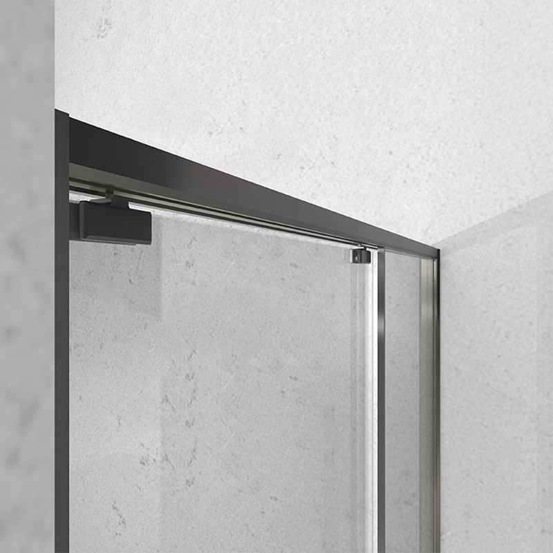 Gray Semi Frameless Narrow Bezel Single Sliding Glass Shower Door Clearhalo 'Bathroom Remodel & Bathroom Fixtures' 'Home Improvement' 'home_improvement' 'home_improvement_shower_tub_doors' 'Shower and Tub Doors' 'shower_tub_doors' 'Showers & Bathtubs' 1200x1200_e9cc32f8-468c-4535-a562-3ba046dab6b6