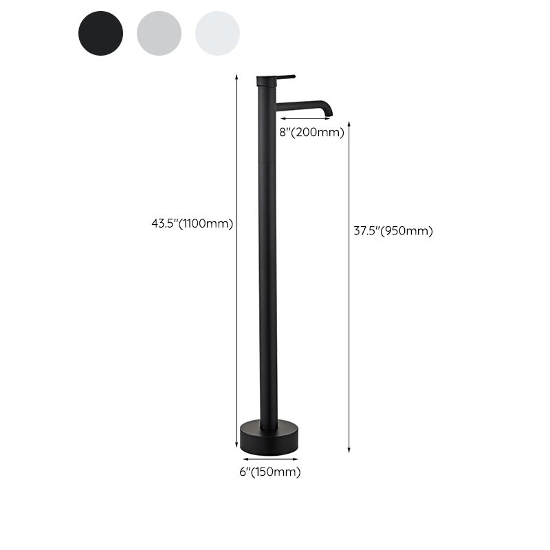 Floor Mounted Metal Freestanding Tub Filler Swivel Low Arc Freestanding Faucet Clearhalo 'Bathroom Remodel & Bathroom Fixtures' 'Bathtub Faucets' 'bathtub_faucets' 'Home Improvement' 'home_improvement' 'home_improvement_bathtub_faucets' 1200x1200_e9dd7e72-52a7-4670-880c-203eac2bfedf